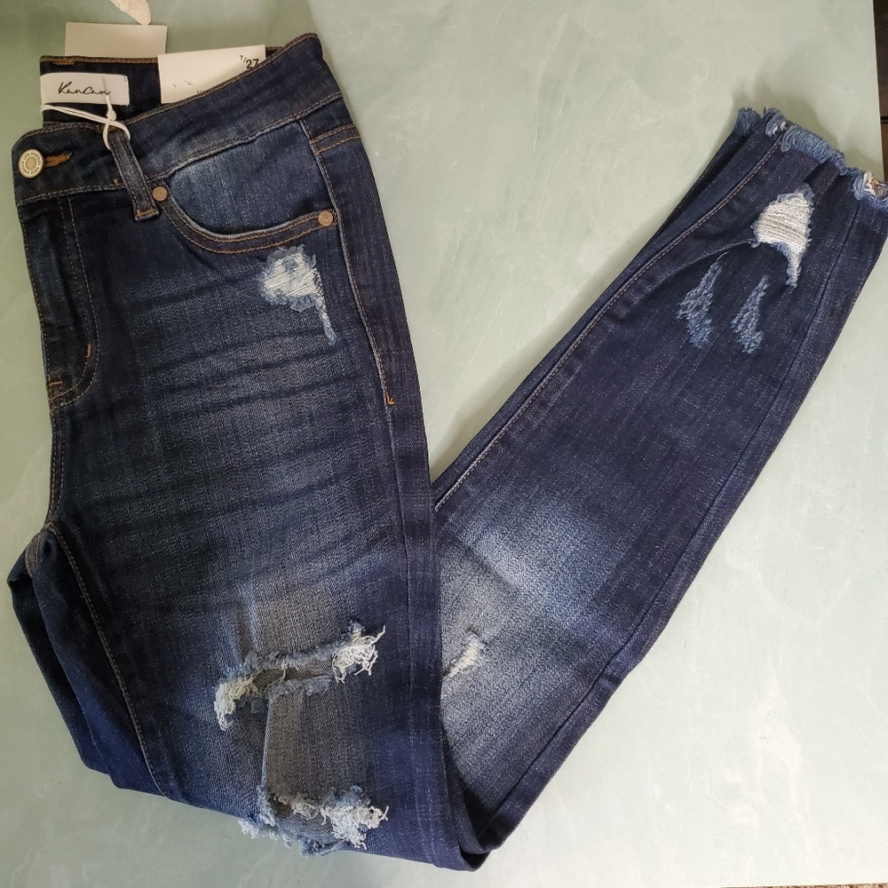 NEW! Kan Can  Mid-Rise Distressed Skinny Jeans - Picture 7 of 8